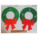 Vintage Christmas Melted Popcorn Wreathes 19" H