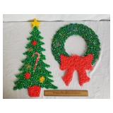 Vintage Christmas Melted Popcorn Tree & Wreath