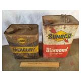 Vintage Sunoco Oil Cans