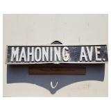 Vintage Mahoning Ave Street Sign Cast Aluminum