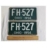 Matching Set 1956 Ohio License Plates