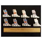 Vintage Metal Hockey Player Game Pieces