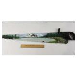 Painted Hand Saw 40" L Deer Cabin Lake