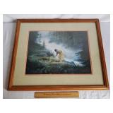 David Ernest Signed Print Native American & Deer