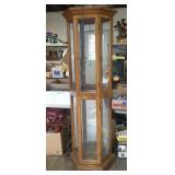 Lighted Curio With Glass Shelves