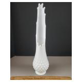 Fenton Milk Glass Hobnail Swung Vase 15" H