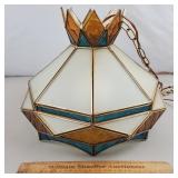 Vintage Hanging Glass Lamp 16" W
