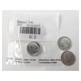 3ct Roosevelt Silver Dimes
