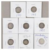 8ct Barber Silver Dimes