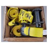 3" x 30ft Winch Straps w/ Flat Hooks
