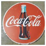 Modern Metal Coca Cola Sign 34 & 1/4" W