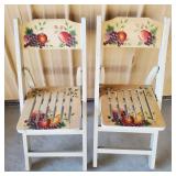 2ct Wooden Folding Chairs 32 & 1/2' H