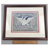 Scissor Art America Eagle Framed 18&1/4 x 22&1/4'