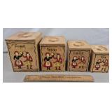 Vintage Wooden Canister Set