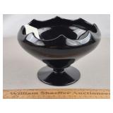 LE Smith Glass Black Amethyst Compote 5' H