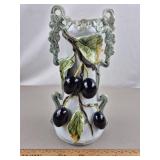 Majolica Vase #4404 9 & 1/2' H - Small Chip/Crack