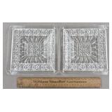 2ct Higbee Glass Plates w/ Bee Marking