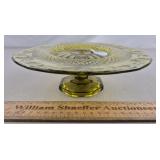 Vintage Green Glass Cake Stand Indiana PA Gift