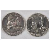 1959 & 1962 Franklin Silver Half Dollars