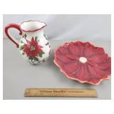 Poinsettia Pitcher & Platter Williams Sonoma