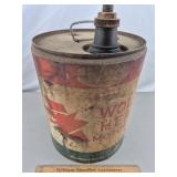 Vintage 5 Gallon Wolfs Head Oil Can