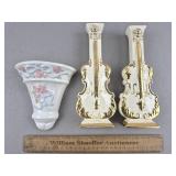 Vintage Wall Pockets Goldra Pottery Palestine OH