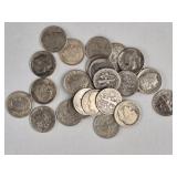 25ct Roosevelt Silver Dimes