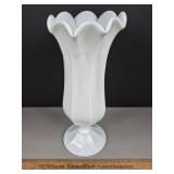 Westmoreland Milk Glass Swung Vase 11 & 1/4'