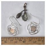 Sterling Silver Pendant & Earrings
