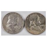 1963 & 1963D Franklin Silver Half Dollars