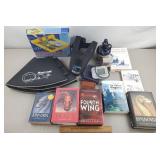 Books, Dog Cone, Claymore Whiskey Decanter