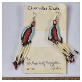 Cherokee Made Earrings Beads w/ Silver Hooks