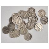 25ct Mercury Silver Dimes