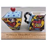 Britto Creamer & Sugar 4 & 3/4' H