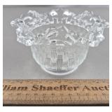 Fenton Glass Basket Weave Bowl 3 & 1/4' H