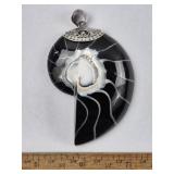 Nautilus Shell & Silver Pendant