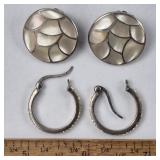 2 Sets Silver Earrings