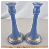 Vintage Tiffin Glass Candle Holders 9' H