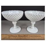 Westmoreland Milk Glass Compotes 5 & 1/4' H