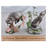 Lenox Raccoon & Gray Wolf Statues Up to 5' H