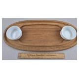 Dansk Wood Serving Tray w/ Two Bowls