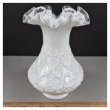 Fenton Spanish Lace Glass Vase 8' H