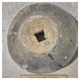 Antique Grinding Wheel 17' W - Cracked