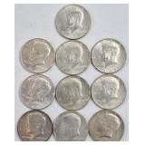 10ct Kennedy 40% Silver Half Dollars
