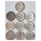 10ct Kennedy 90% Silver Half Dollars