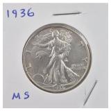 1936 Walking Liberty Silver Half Dollar