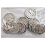 20ct Washington Silver Quarters 1940s