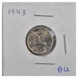 1943 Mercury Silver Dime Uncirculated