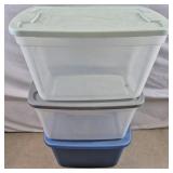 3ct Plastic Totes - 1 Cracked