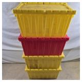 4ct Plastic Totes - 1 Has Small Hole